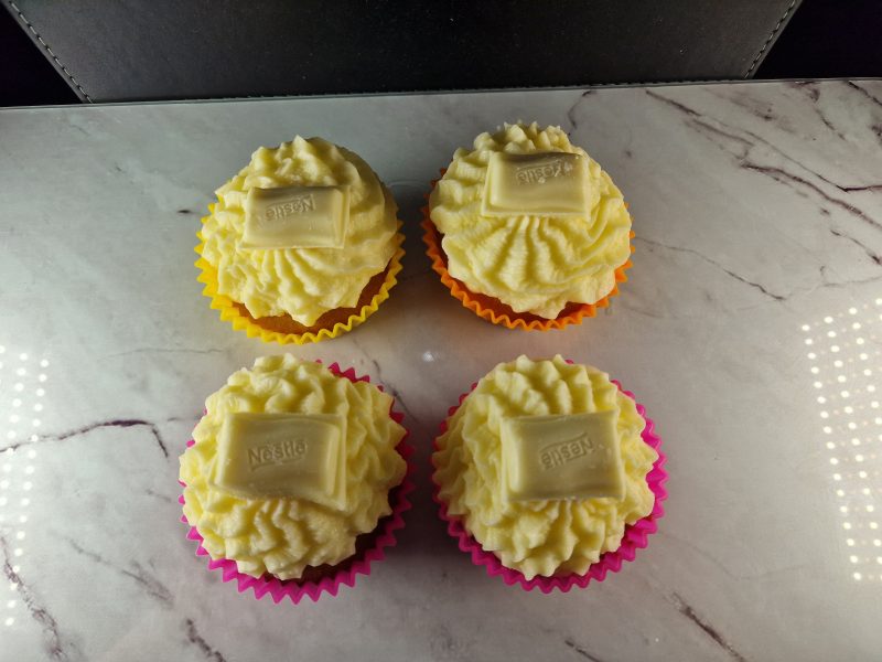 Milkybar and Lemon Curd Cupcake