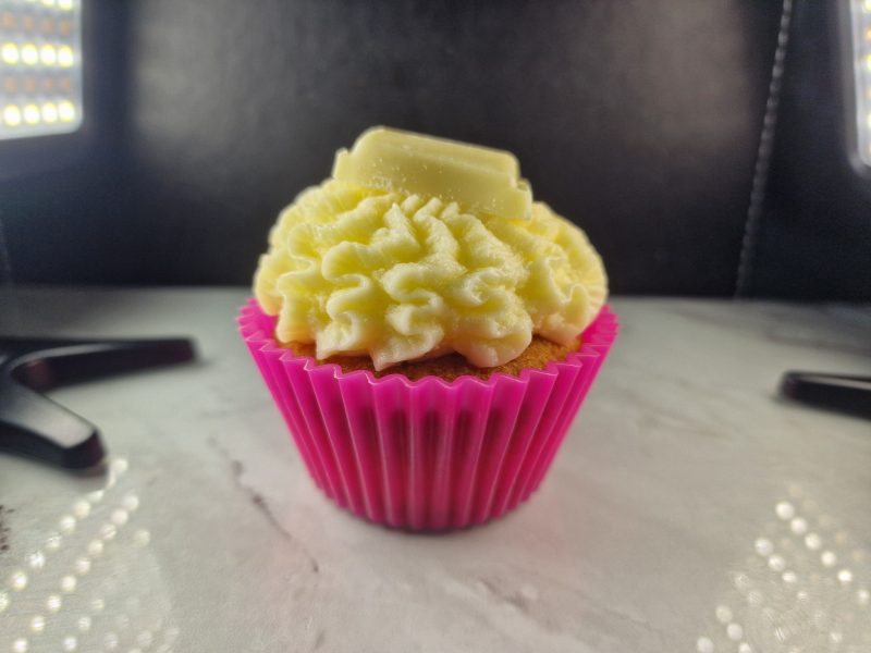 Milkybar and Lemon Curd Cupcake