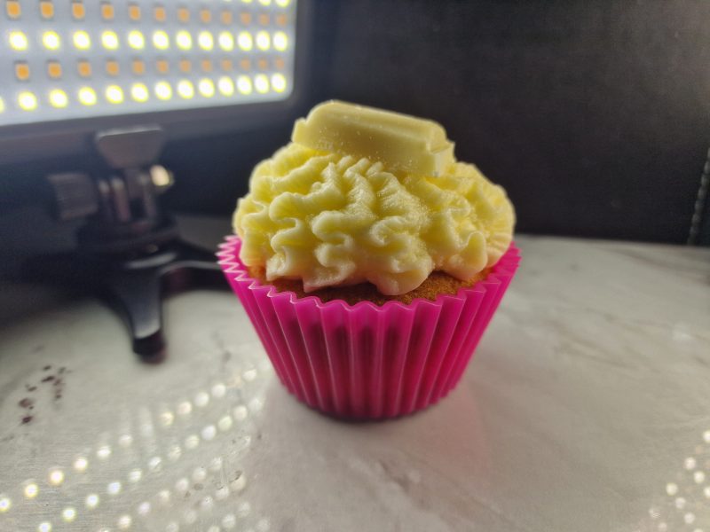 Milkybar and Lemon Curd Cupcake